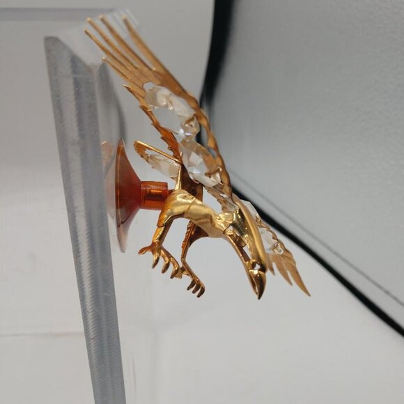 Eagle In Flight Figurine Crystal Gold - Mid Century Modern - Picture 3 of 4